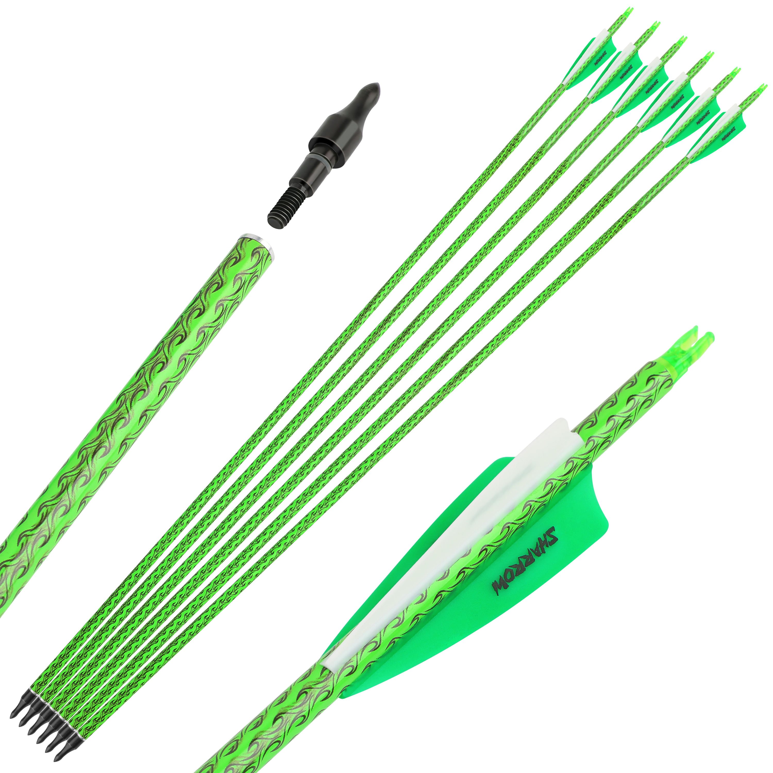 12pcs 30 inch Carbon Arrows SP500 Archery Hunting Target Arrows