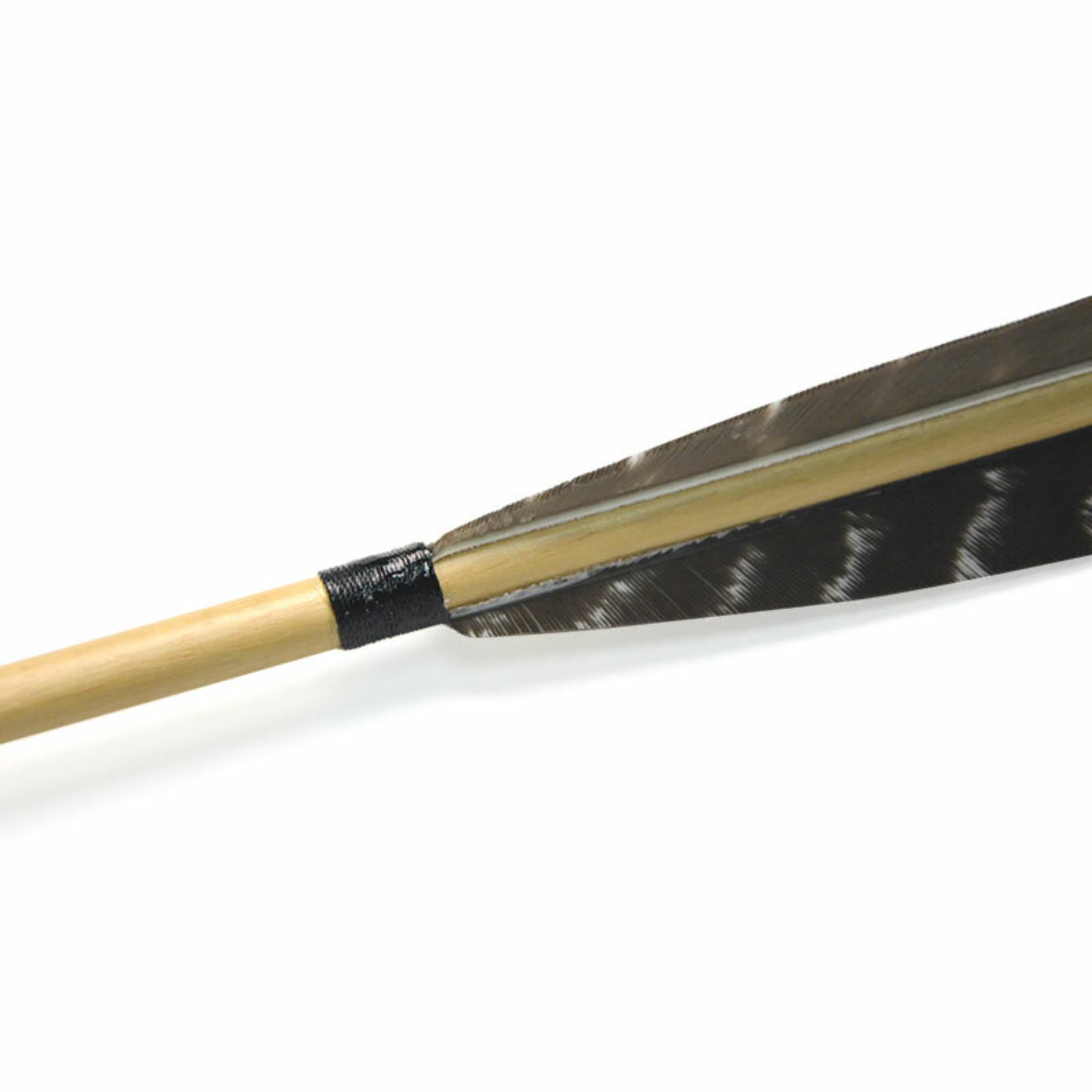 Handmade Wooden Arrows 5'' Natural Feather Arrow Nocks 12pcs