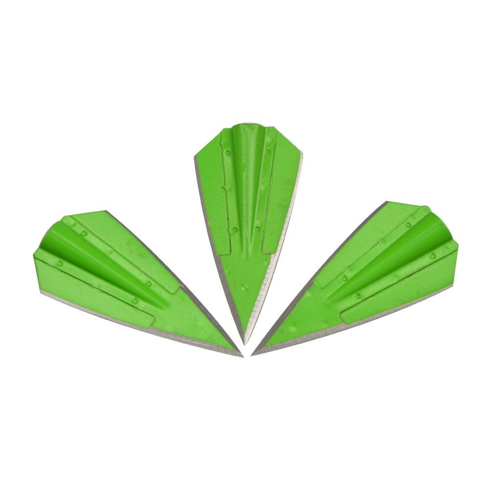 Green Broadhead Blade Arrow Tips - 6pcs, 115gr