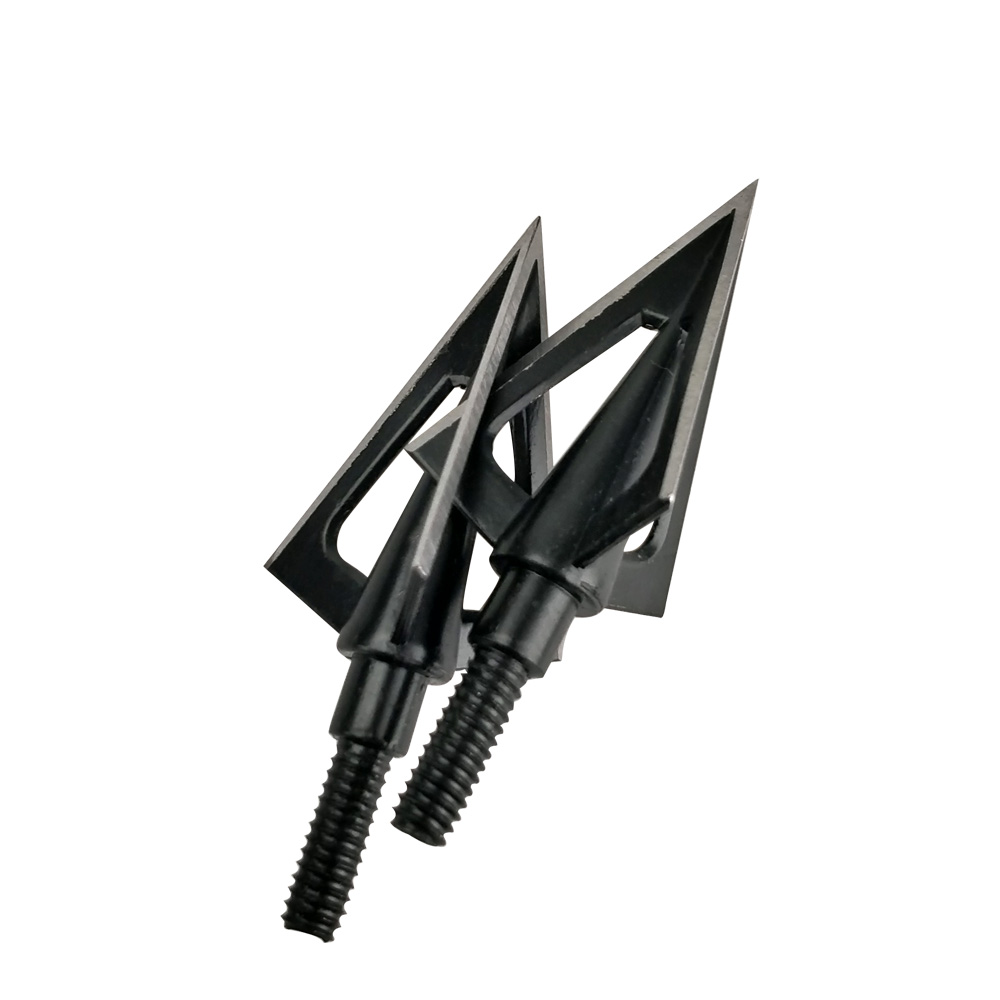 Archery Hunting Arrowheads 100 Grain Stainless Steel 3-Blade with 8/32 UNC Thread (6pcs)