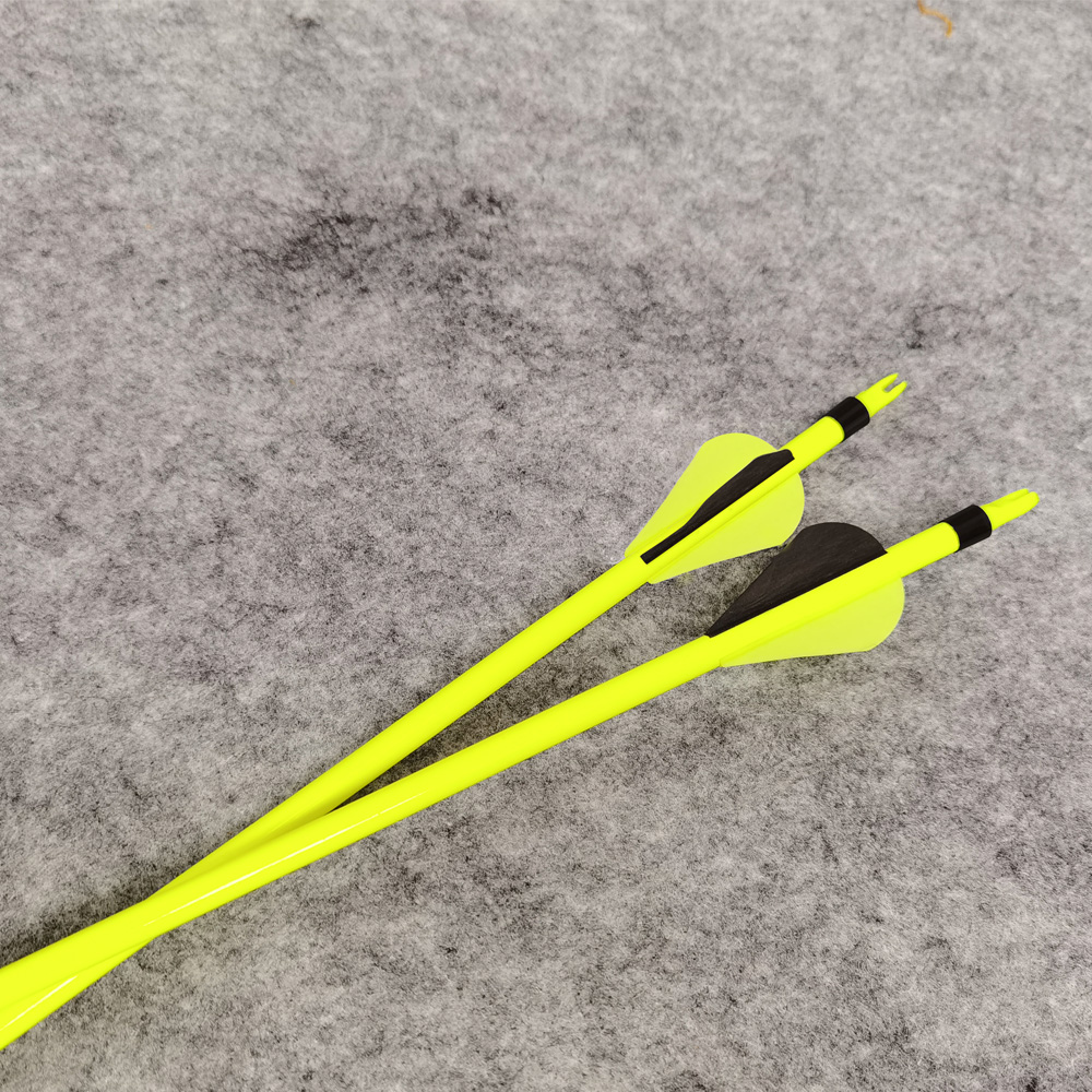 500 Spine Mixed Carbon Arrows 12pcs Black Yellow 2" Fletching