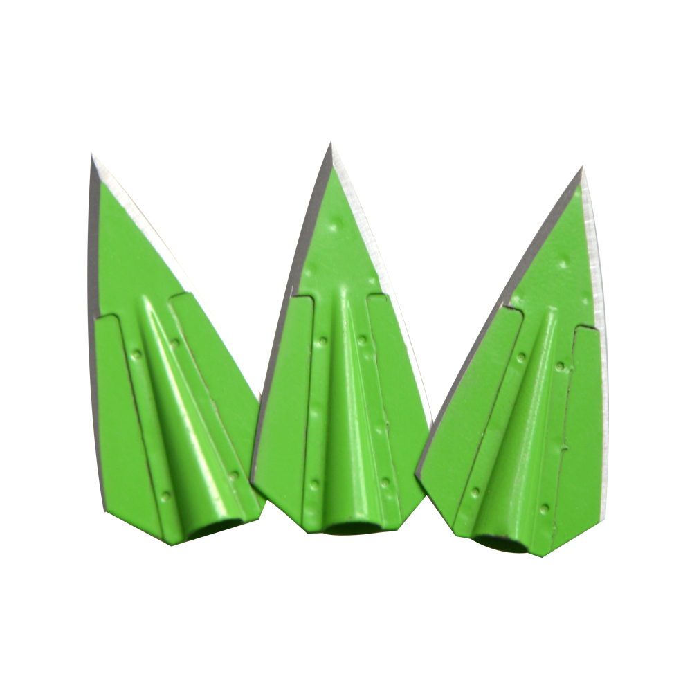 Green Broadhead Blade Arrow Tips - 6pcs, 115gr