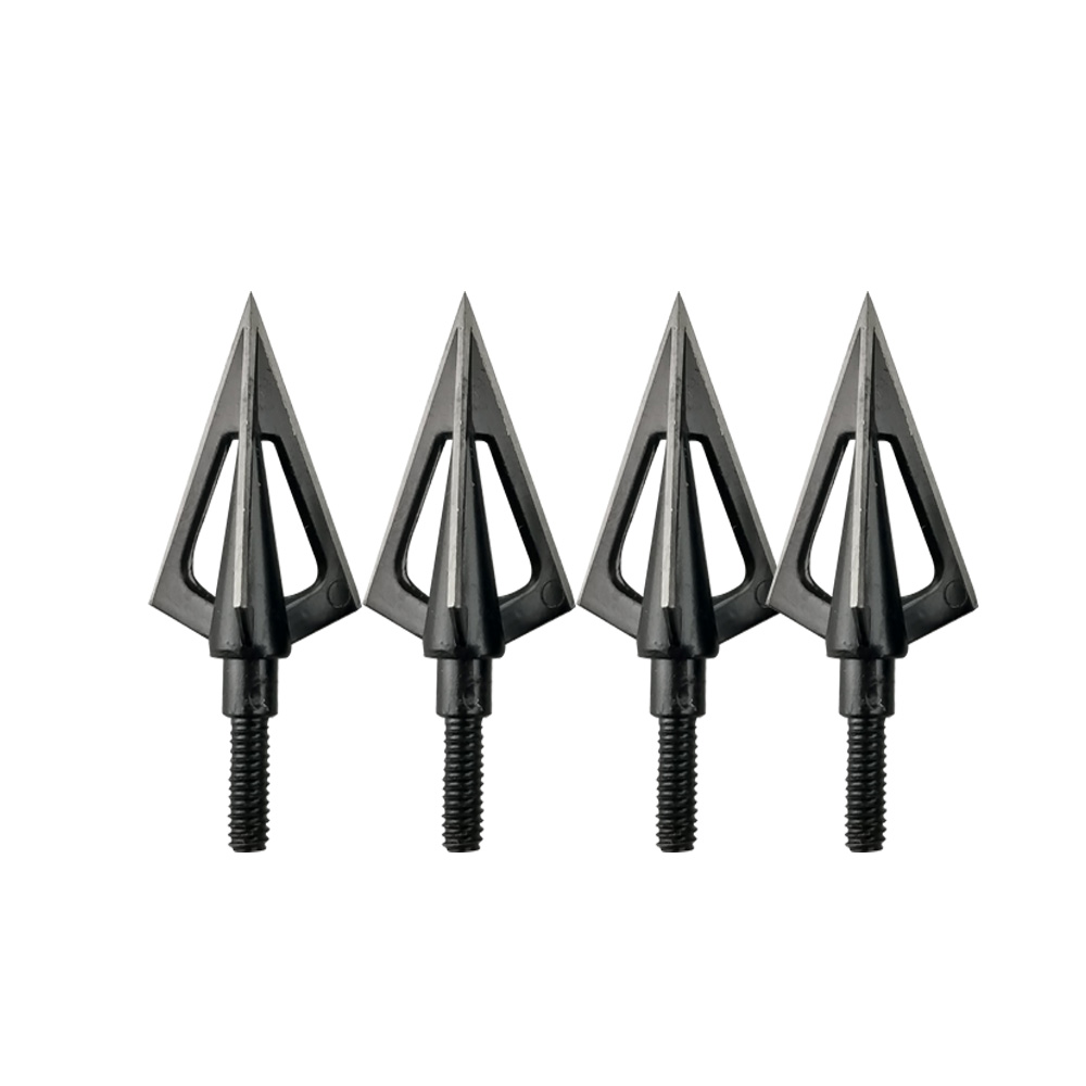 Archery Hunting Arrowheads 100 Grain Stainless Steel 3-Blade with 8/32 UNC Thread (6pcs)