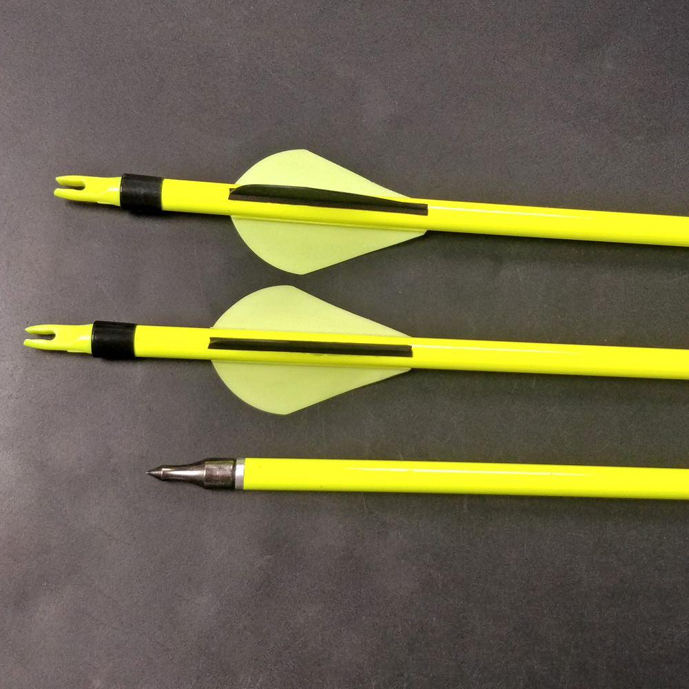 500 Spine Mixed Carbon Arrows 12pcs Black Yellow 2" Fletching