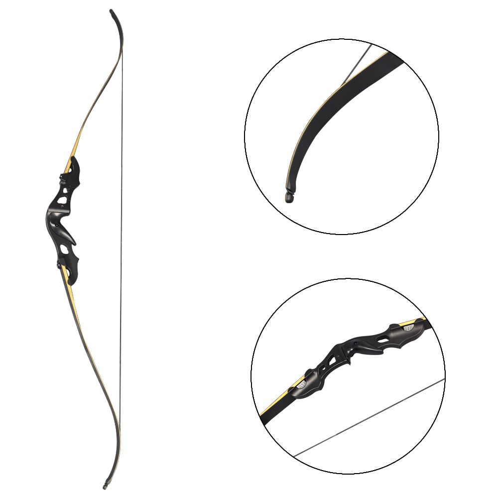 BLACK HUNTER 60" Hunting Bow 20–55lbs Metal Recurve Kit