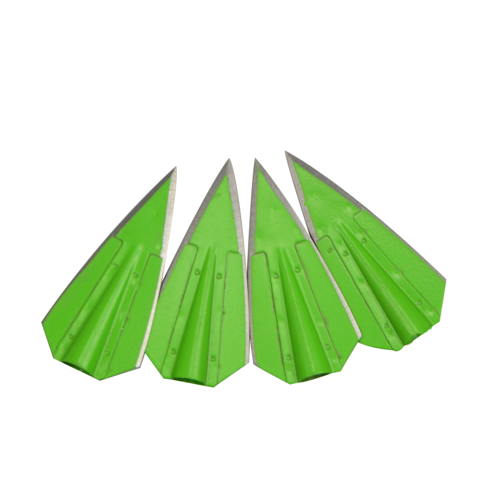 Green Broadhead Blade Arrow Tips - 6pcs, 115gr