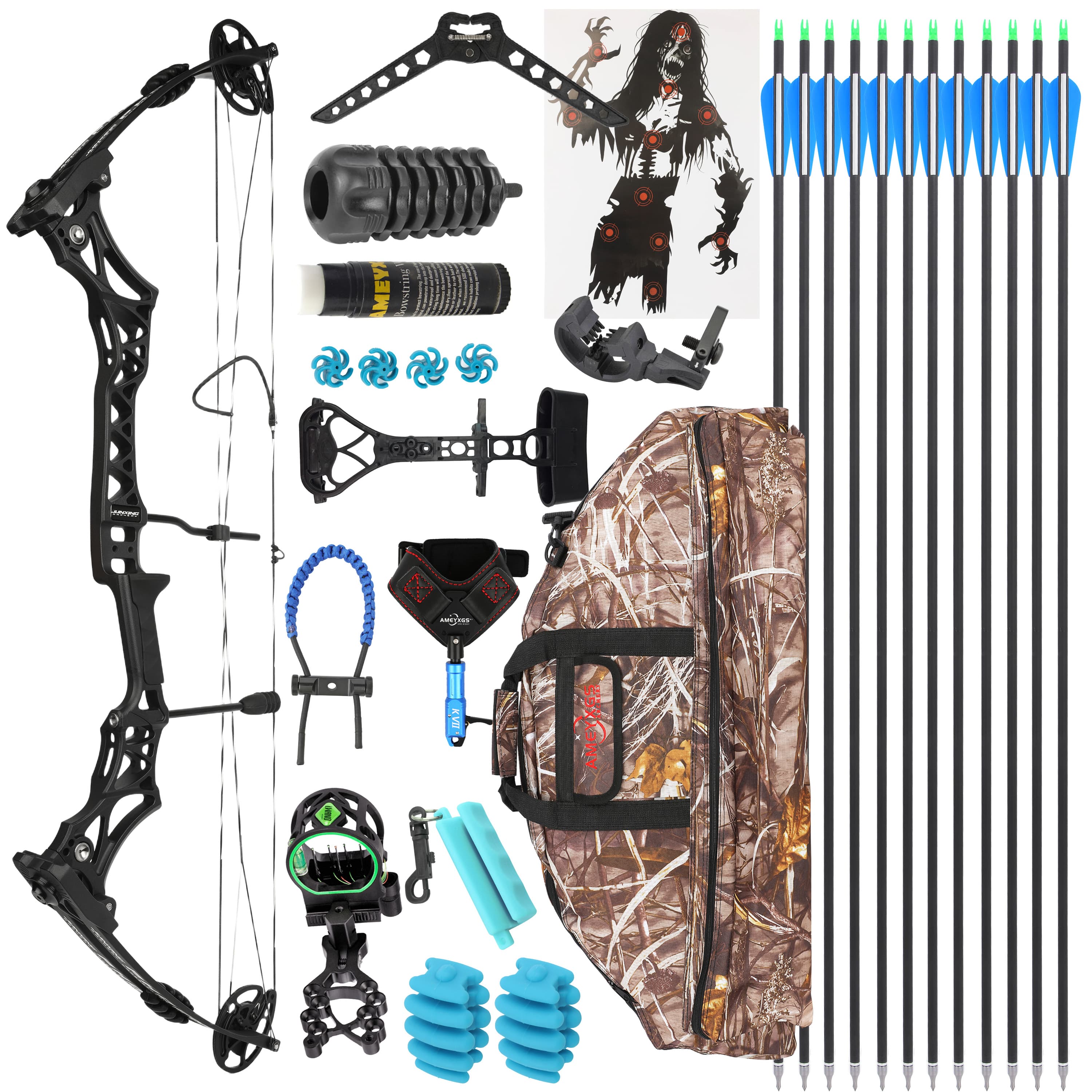  40" Compound Bow 30-55lbs Adjustable Multi-color Options