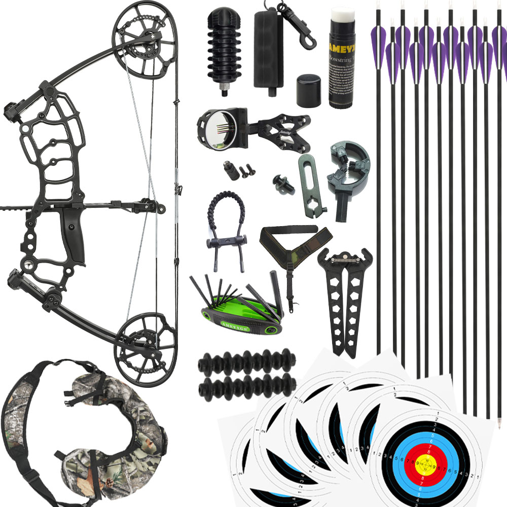 Compound Bow Set 40-65lbs Adjustable with Arrows Kit