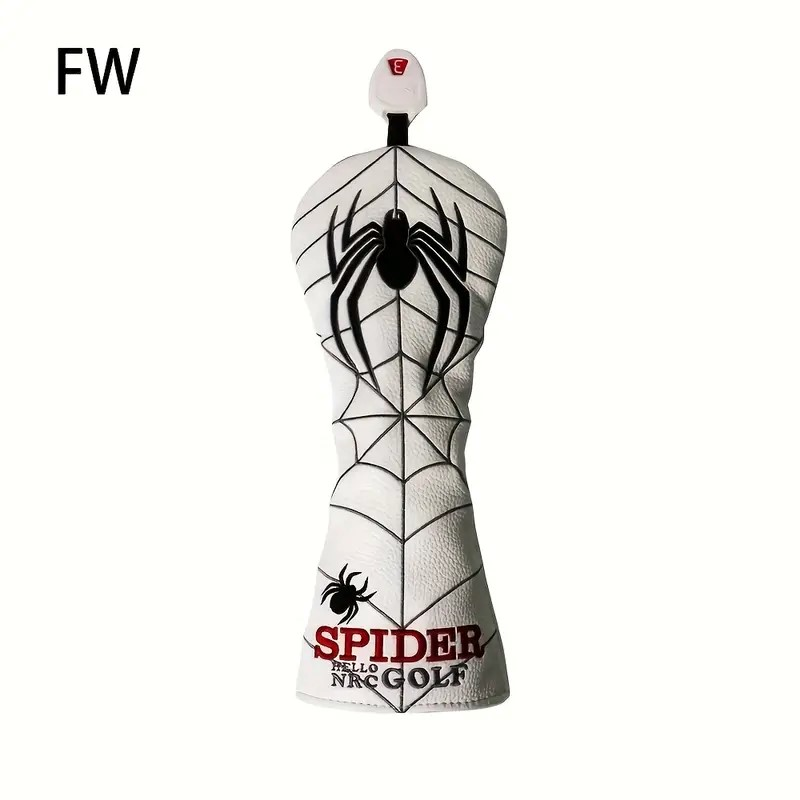 Spider Golf Headcover – PU Leather Waterproof Club Cover for Driver