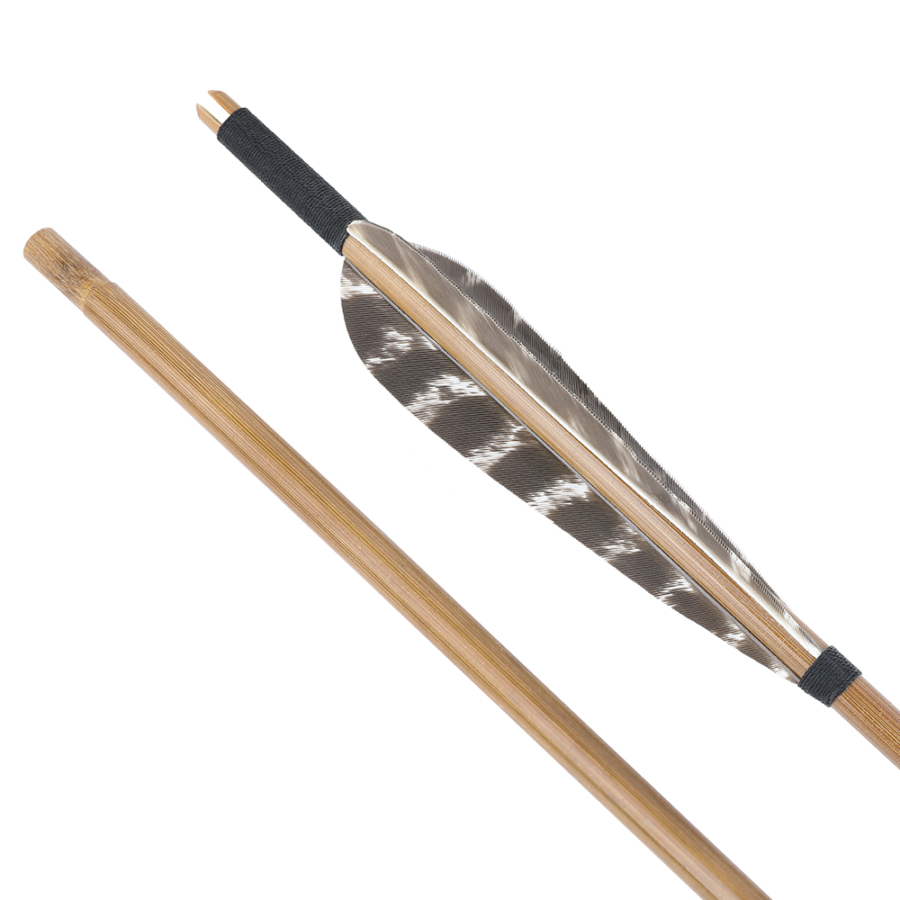5" Snow Spotted Feather Bamboo Arrows 6pcs