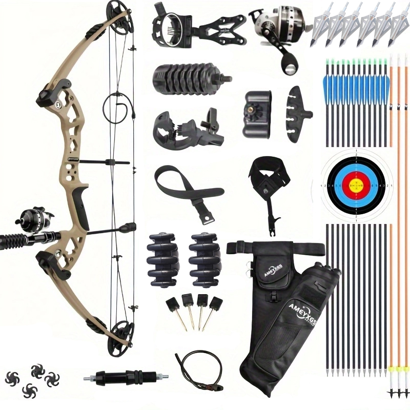 Bowfishing Compound Bow Kit with Reel 30–55lbs Adjustable