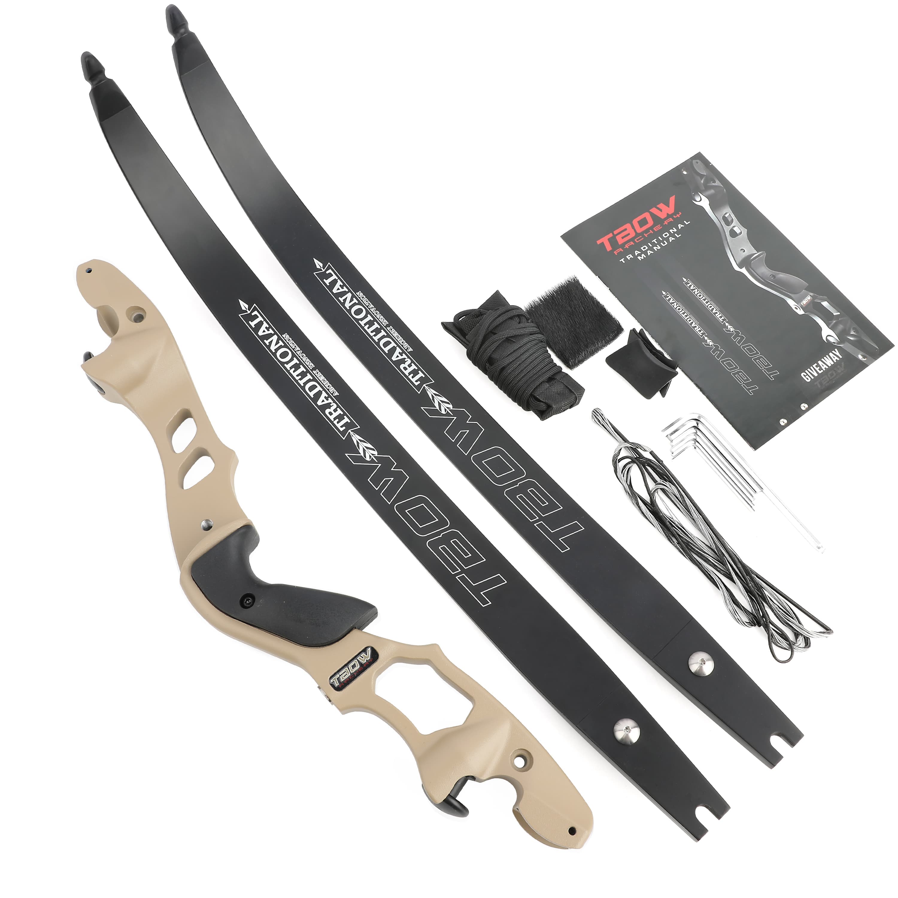 TBOW 62" Recurve Bow ILF Takedown Hunting Bow 25-60lbs