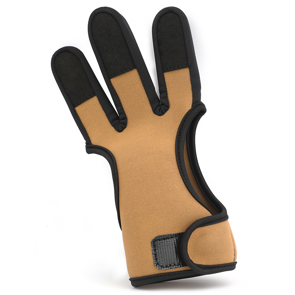 Neoprene Three-Finger Archery Glove Finger Protector – Black/Brown