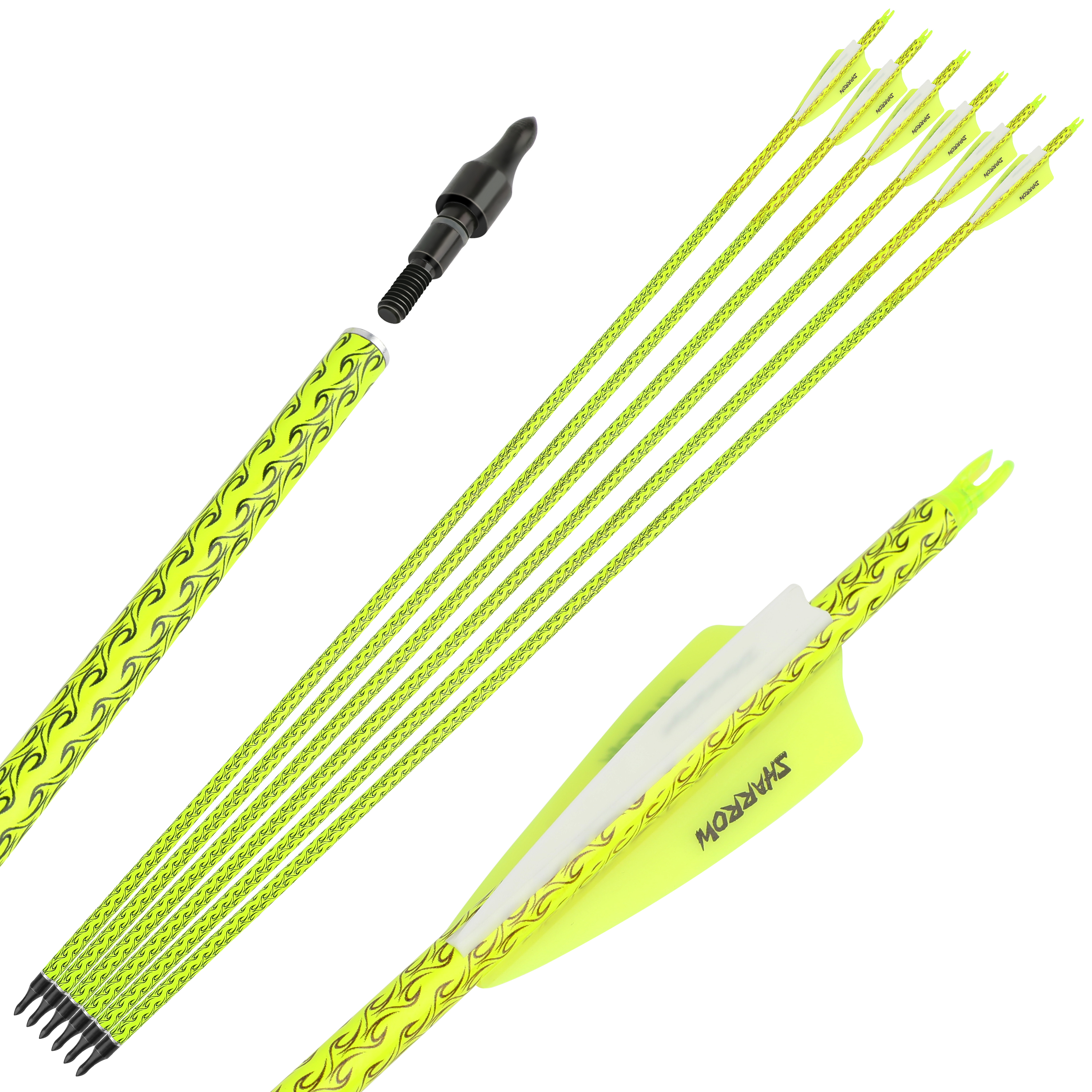 12pcs 30 inch Carbon Arrows SP500 Archery Hunting Target Arrows