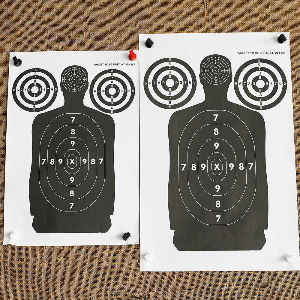 Black Half-Body Shooting Target Paper – 12×18/14×22 Inch