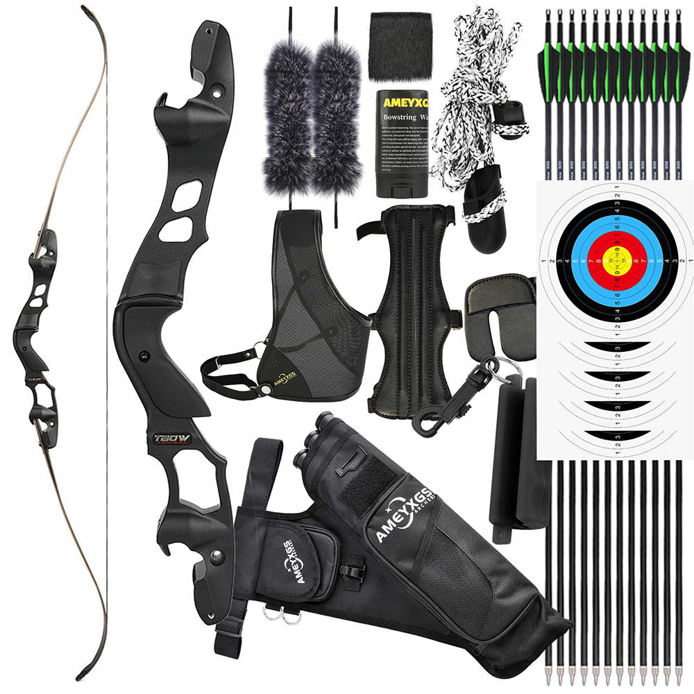 TBOW 62" ILF Recurve Bow Set 25-60lbs with CNC Gordon Limbs