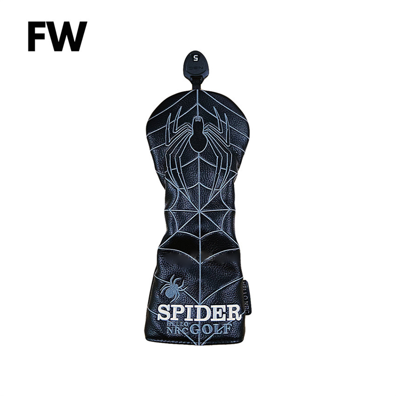 Spider Golf Headcover – PU Leather Waterproof Club Cover for Driver