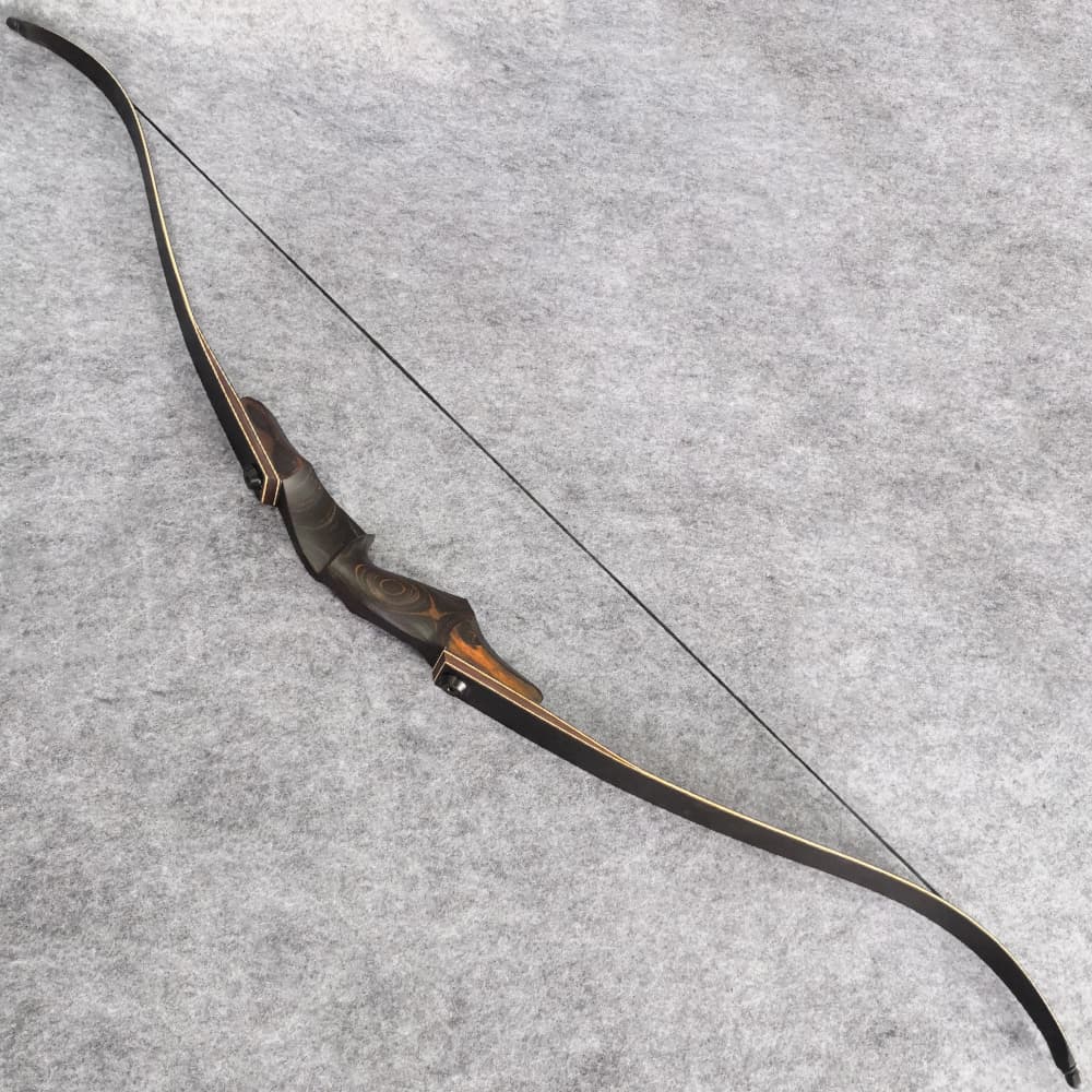 60" Recurve Bow Takedown Wooden Bow Hunting Shooting 25-60lbs