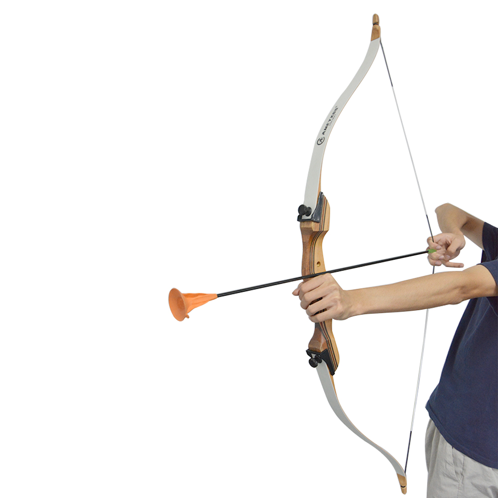 Youth Recurve Bow White Limbs 10-20lbs Laminated Wood 54"/48" 