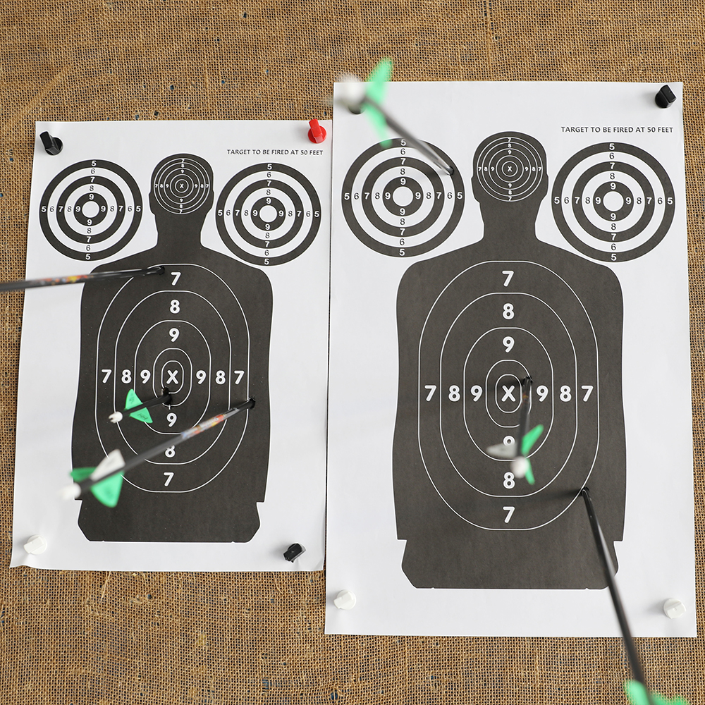 Black Half-Body Shooting Target Paper – 12×18/14×22 Inch