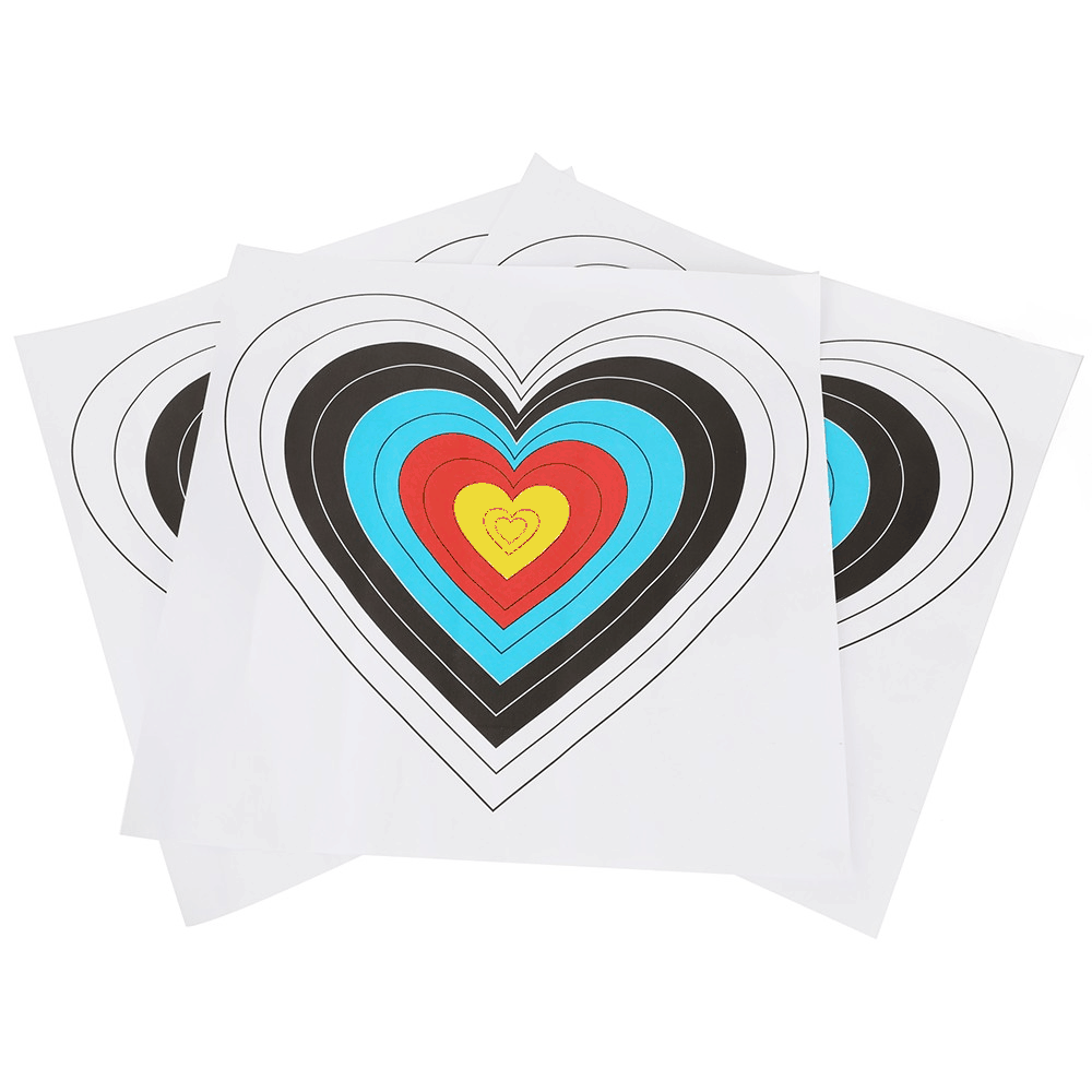Archery Heart Target Paper 40cm Bow Arrow Practice Sheet