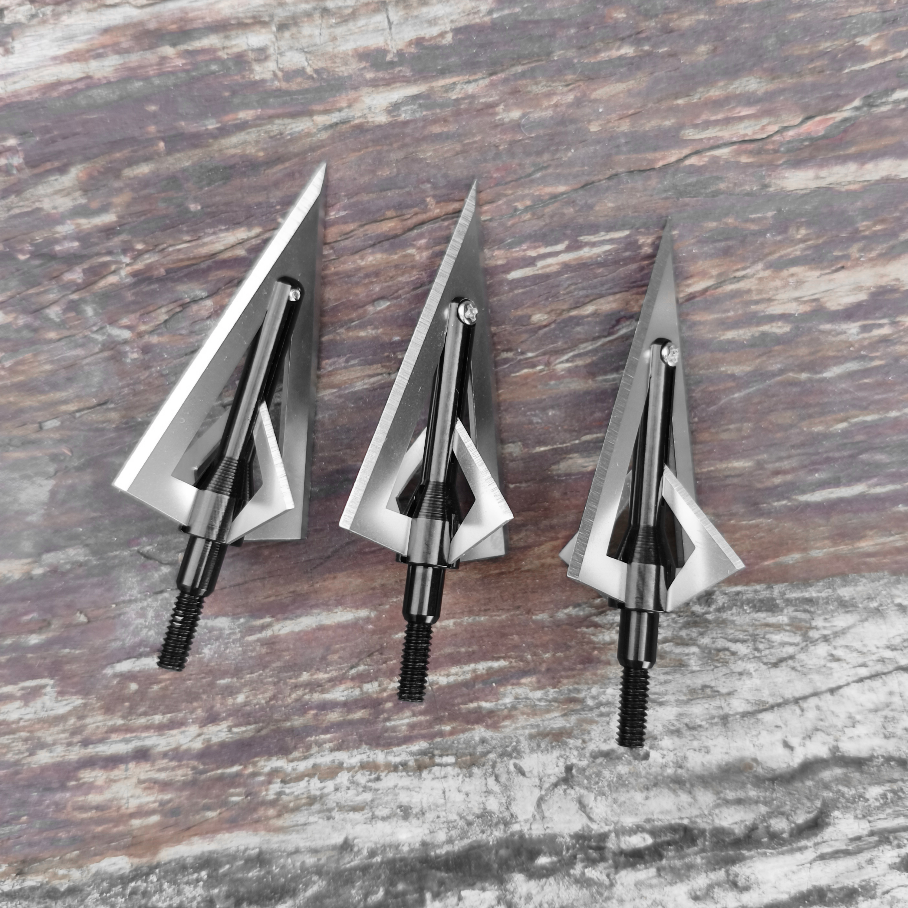 Sharp Tip Broadhead Arrowheads 420 Steel Blade with 6061 Aluminum Shaft (6pcs)