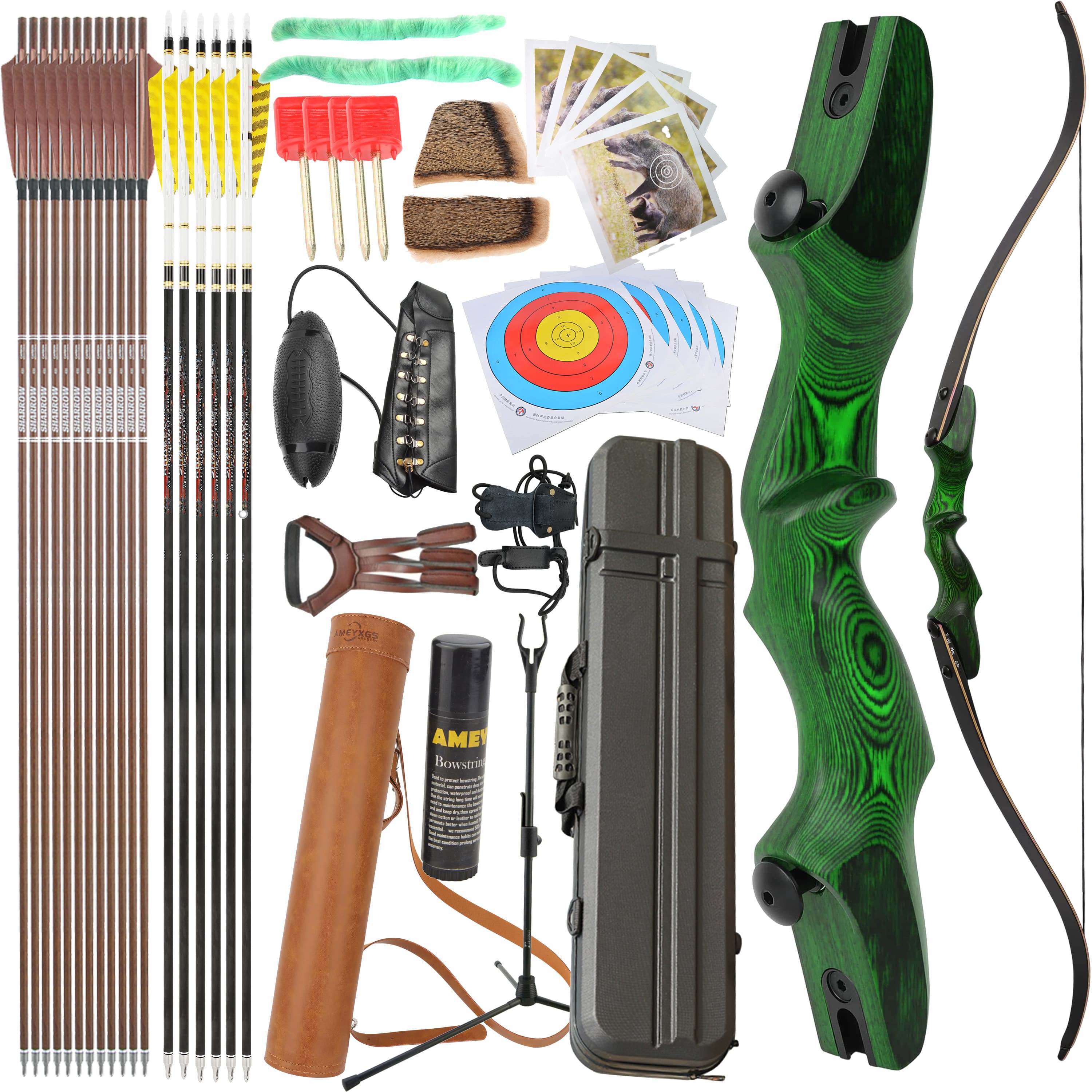 Rock Bear Recurve Bow 20-60LBS Takedown Bow Archery Hunting