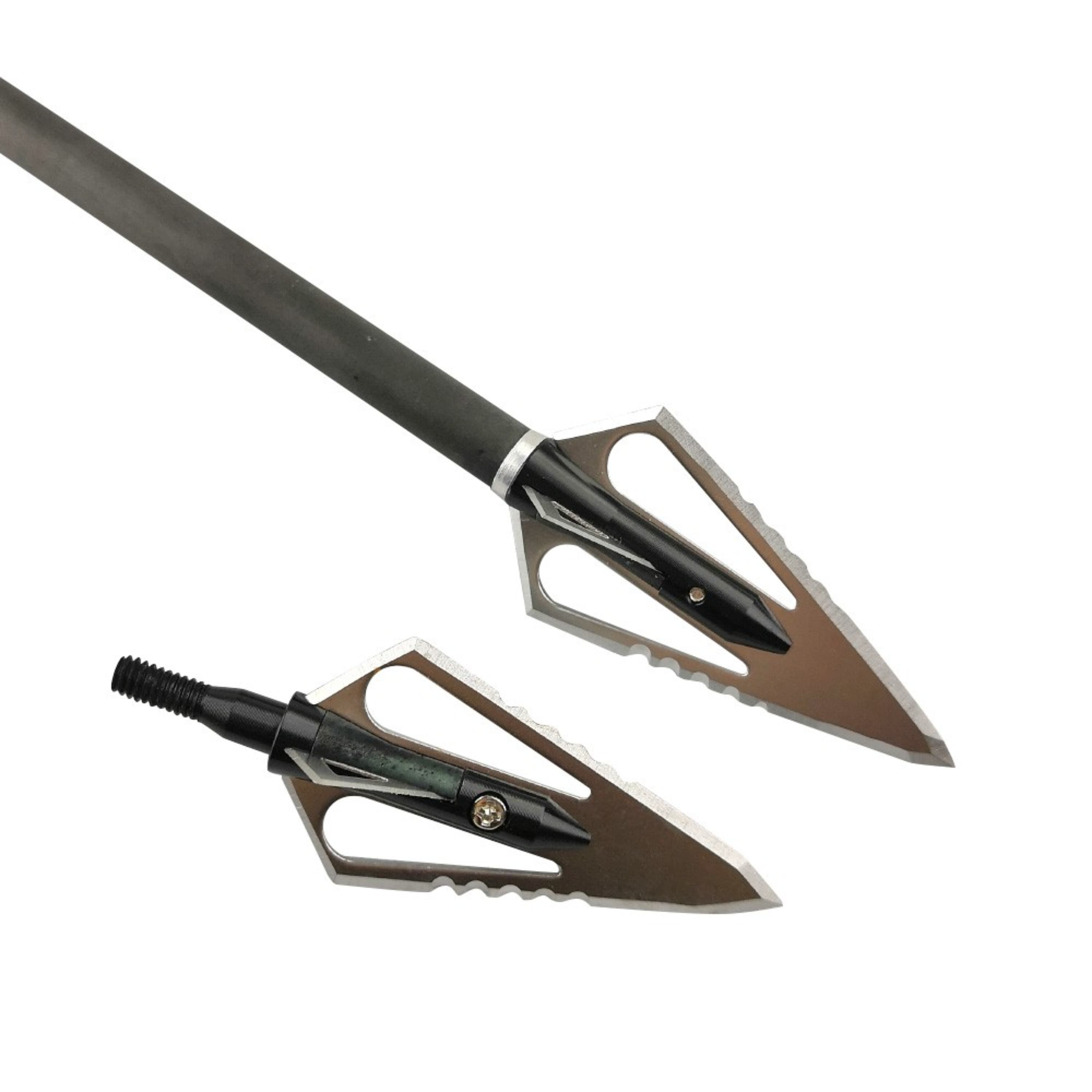 100 Grain Archery Broadheads Fixed Blade for Hunting 12 pcs