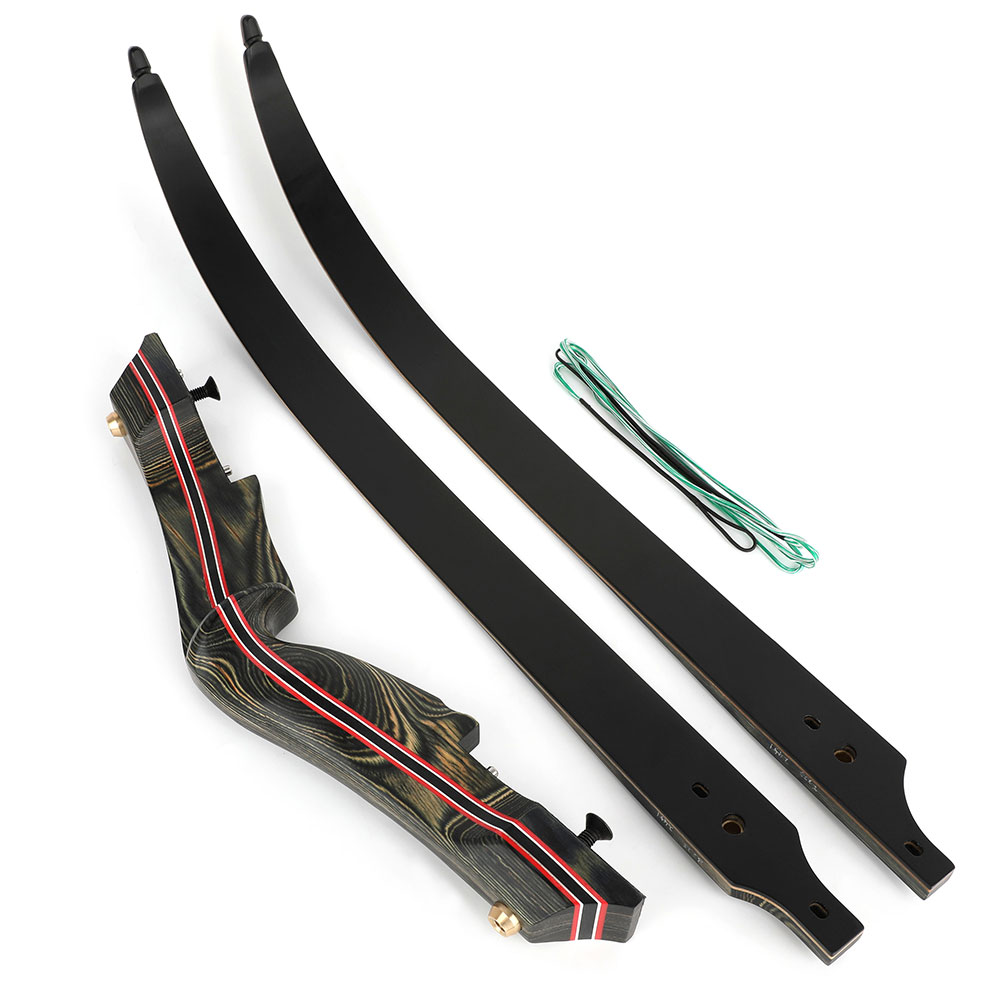 62" Black Recurve Bow 30-60lbs for Shooting and Hunting