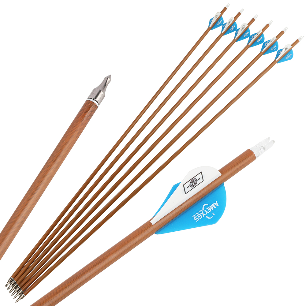AME 30" Mixed Carbon Arrows 12pcs 100gr Deep/Light Wood