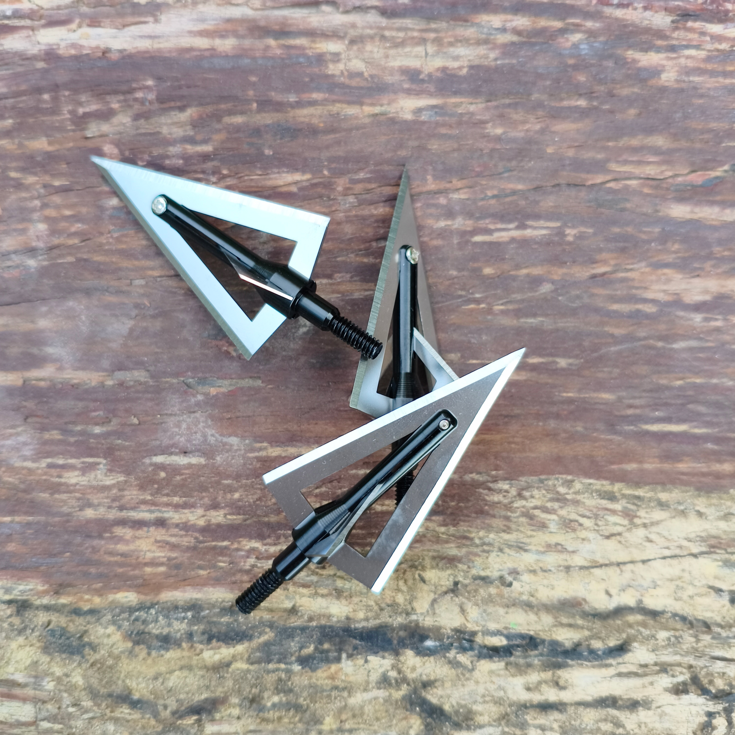 Sharp Tip Broadhead Arrowheads 420 Steel Blade with 6061 Aluminum Shaft (6pcs)