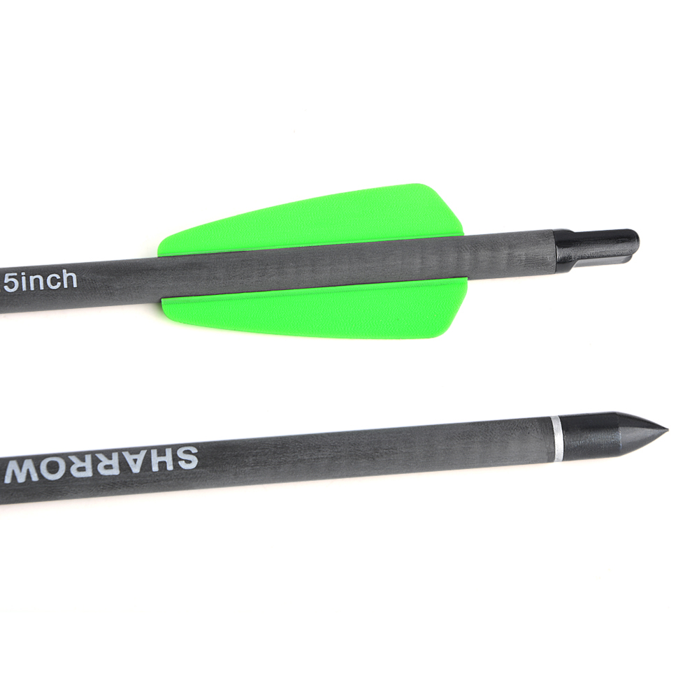SHARROW Green Short Carbon Arrows 12pcs 15" 100gr