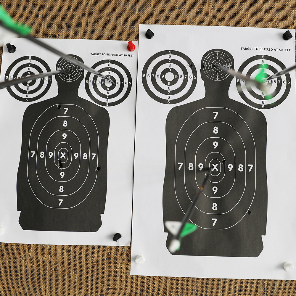 Black Half-Body Shooting Target Paper – 12×18/14×22 Inch