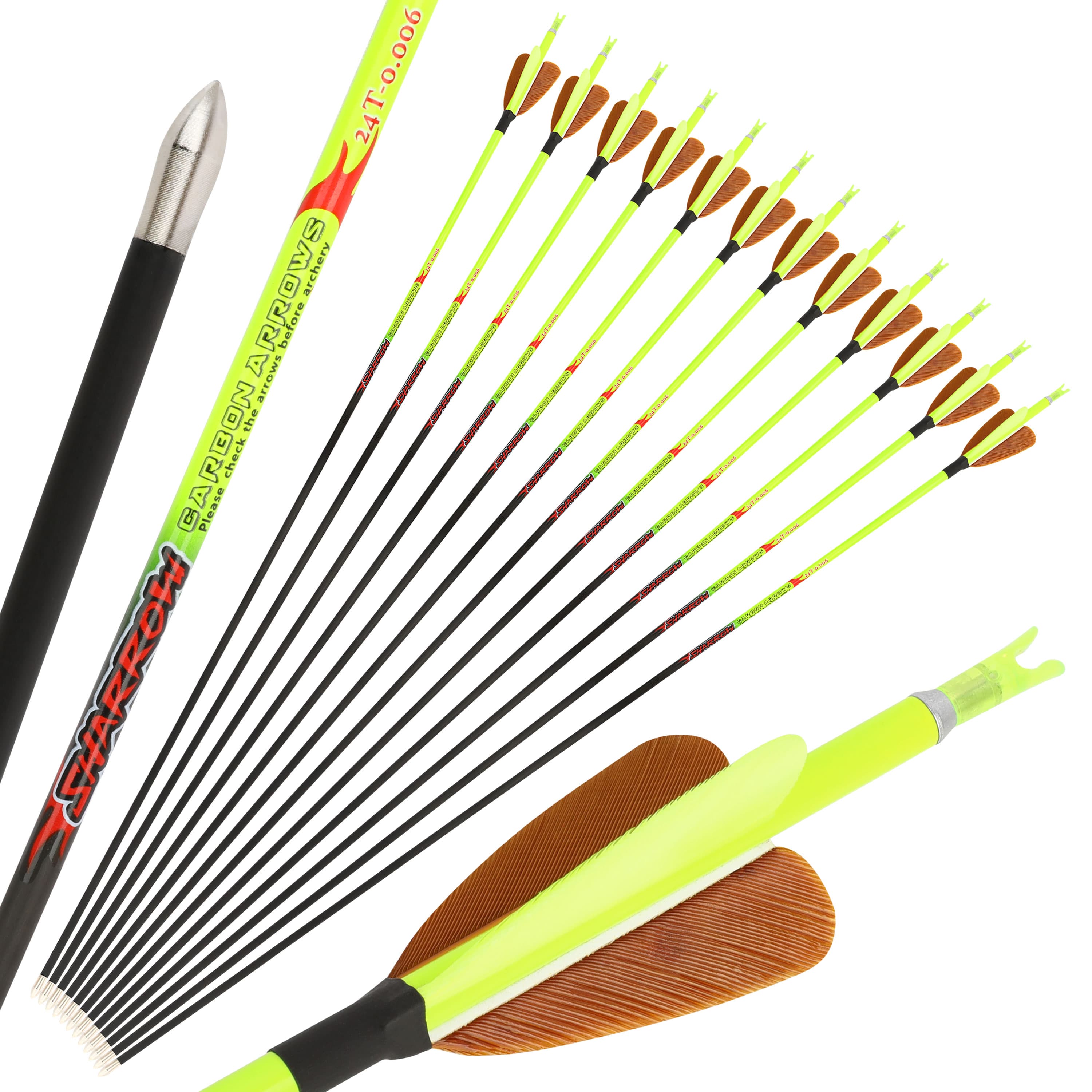 32inch Arrows Archery Turkey Feather Spine 500 for Recurve Compound Hunting