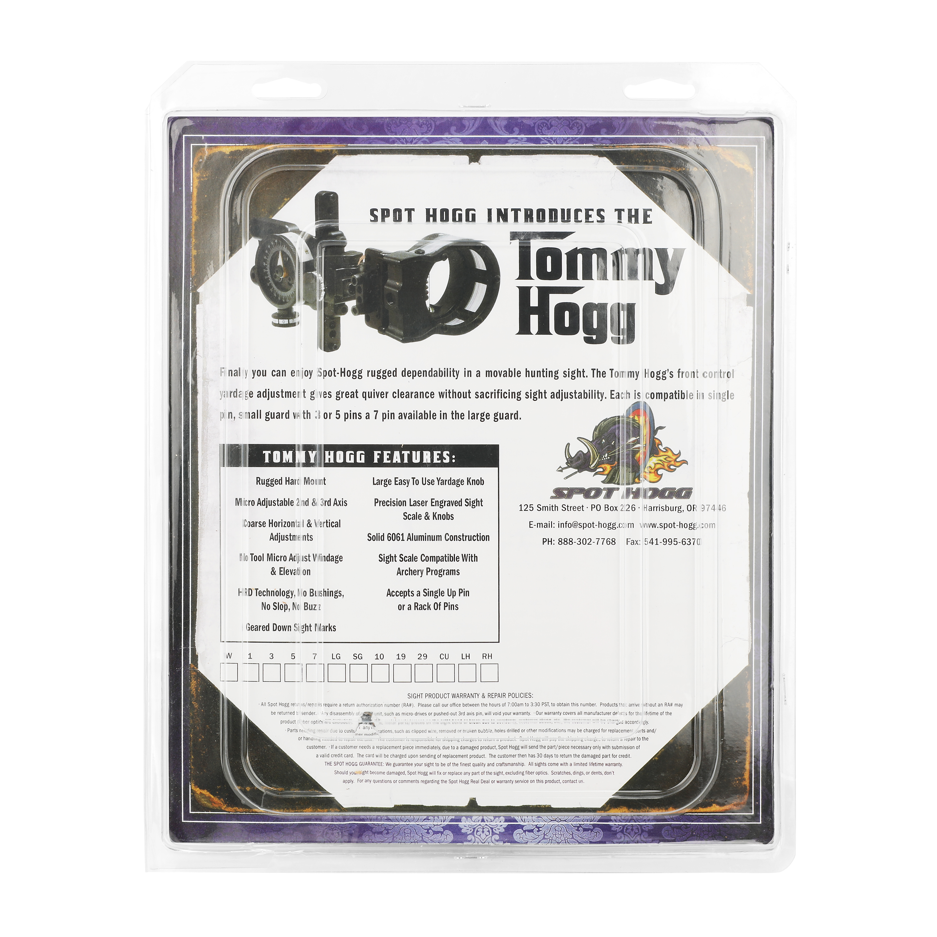 Tommy Hogg Single Pin Sight with Micro Adjustments 6061 Aluminum