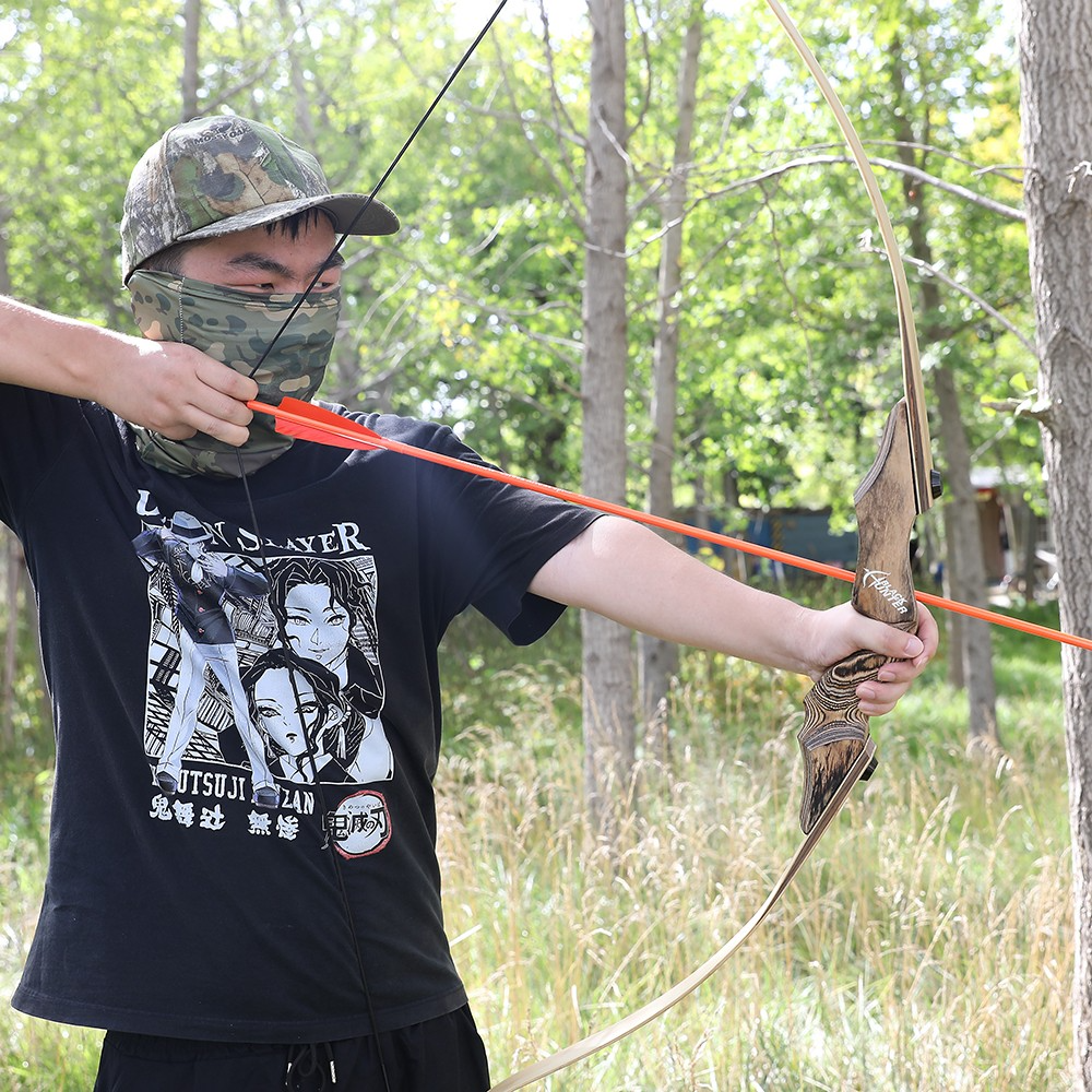 60" Takedown Recurve Bow Set 20-60lbs Bamboo Core Archery Kit