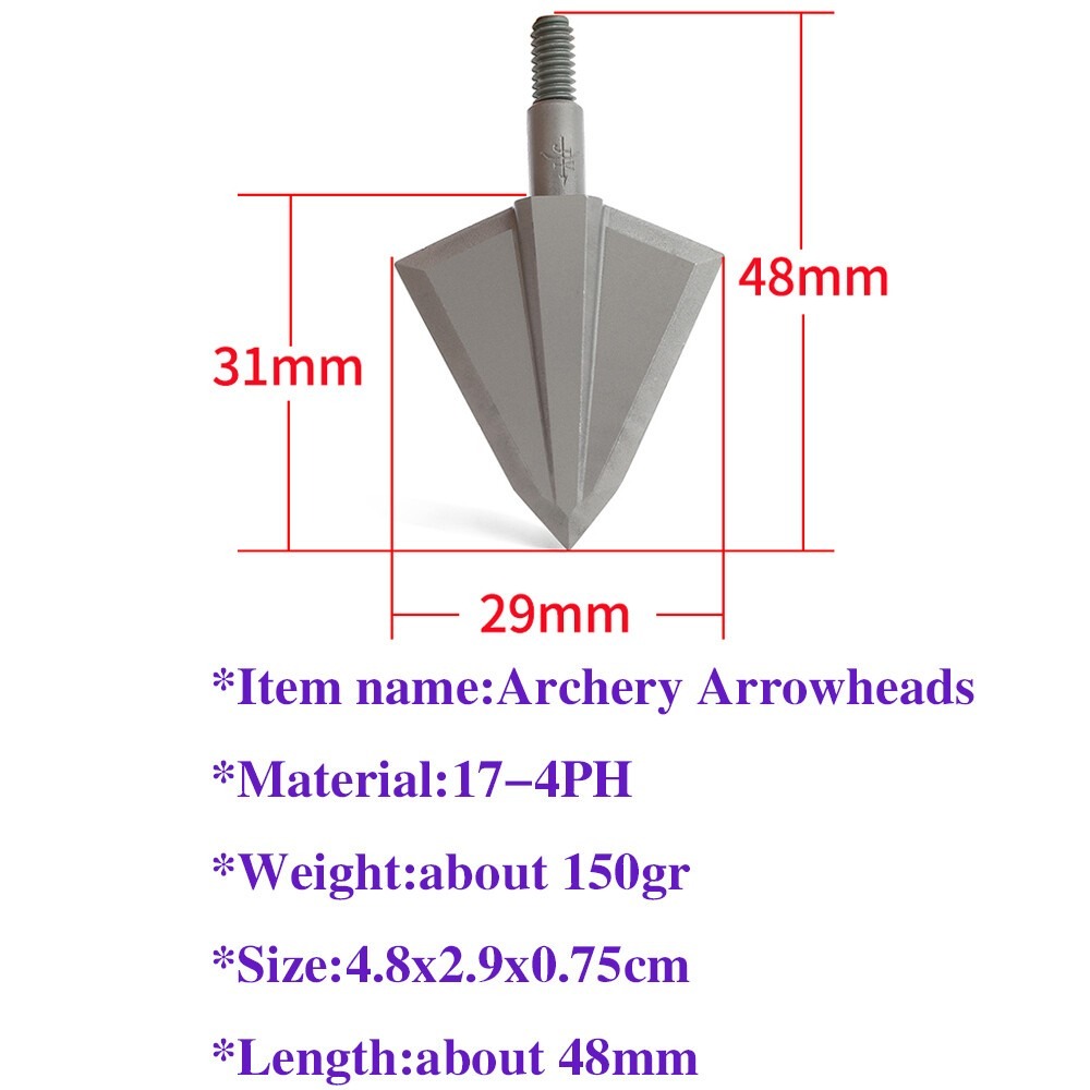 150 Grain Archery Broadheads – 2-Blade One-Piece Steel Tips