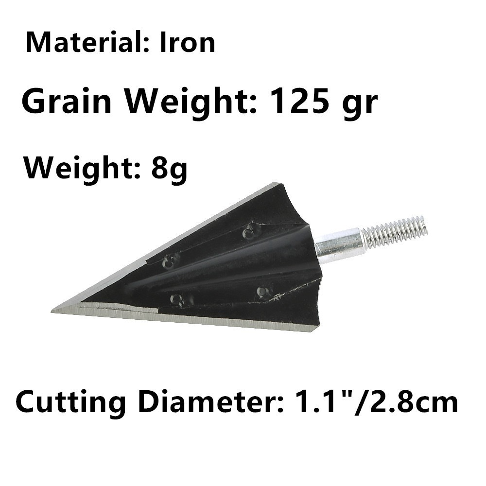 125 Grain Archery Hunting Arrowheads – 6/12pcs Iron Tips