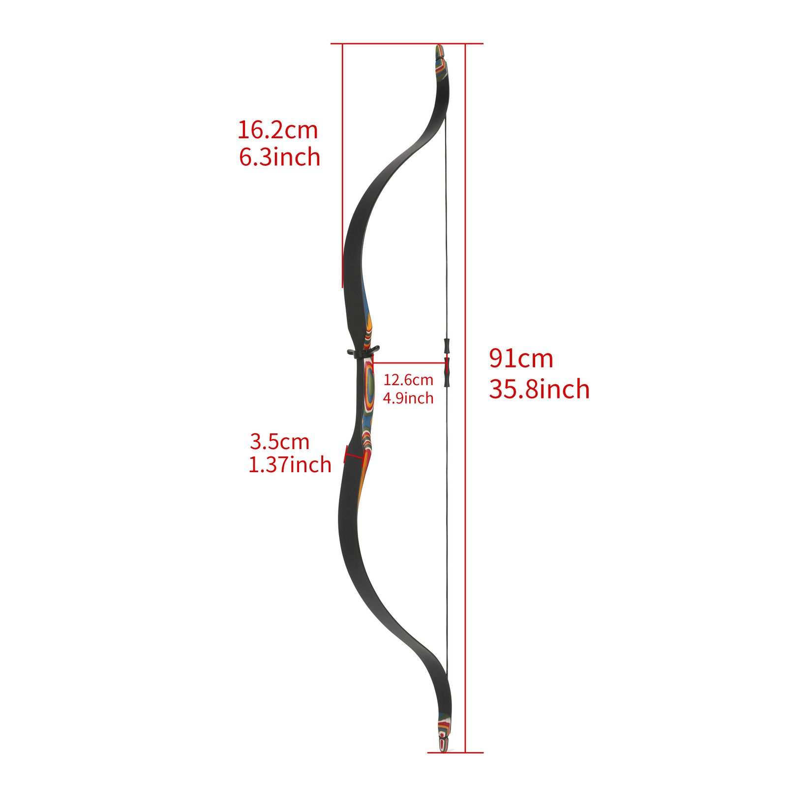 Colorful Kids Traditional Recurve Bow Set – 10-15lbs, Lightweight & Safe