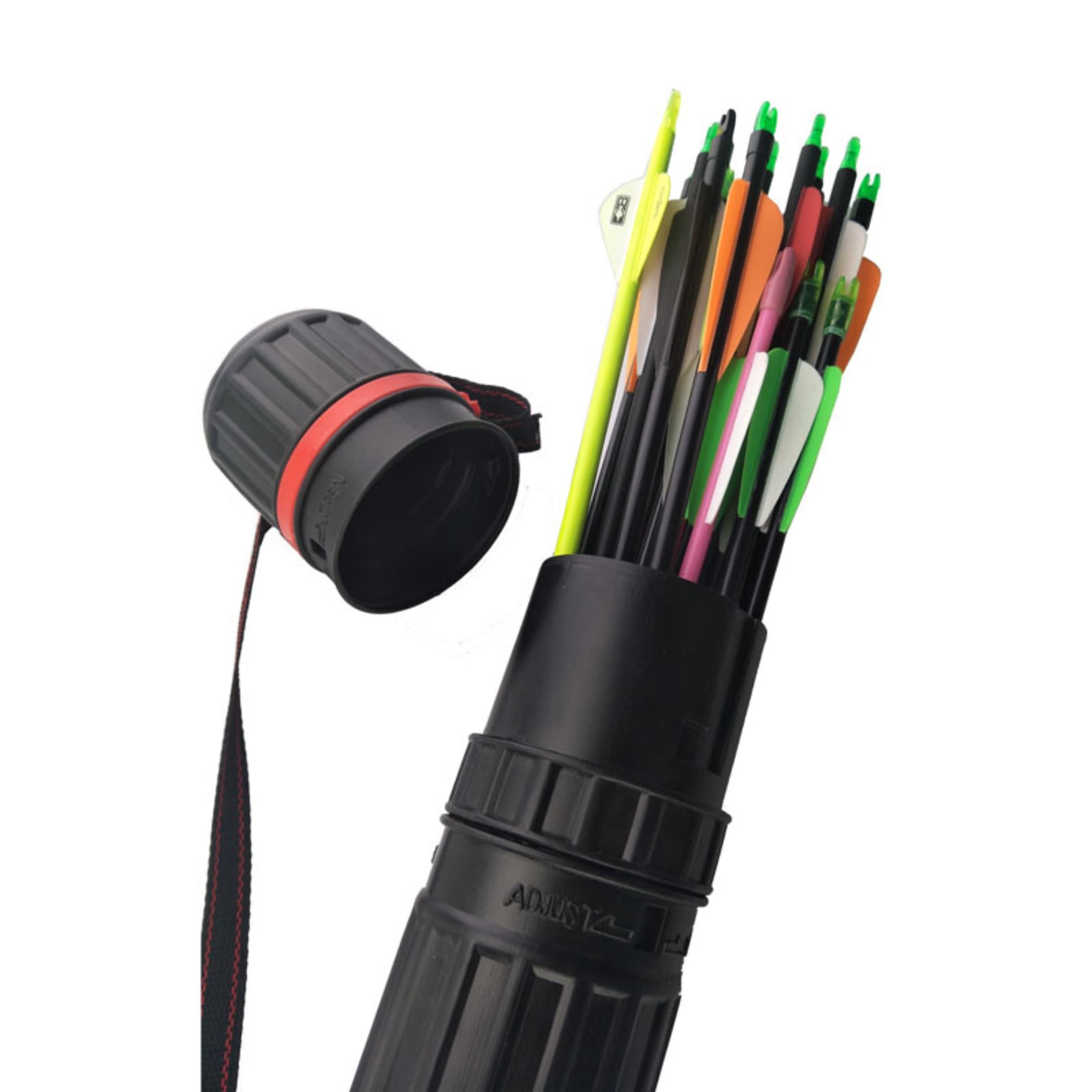 Archery Arrow Quiver Tube 63–105cm Adjustable Back Carry