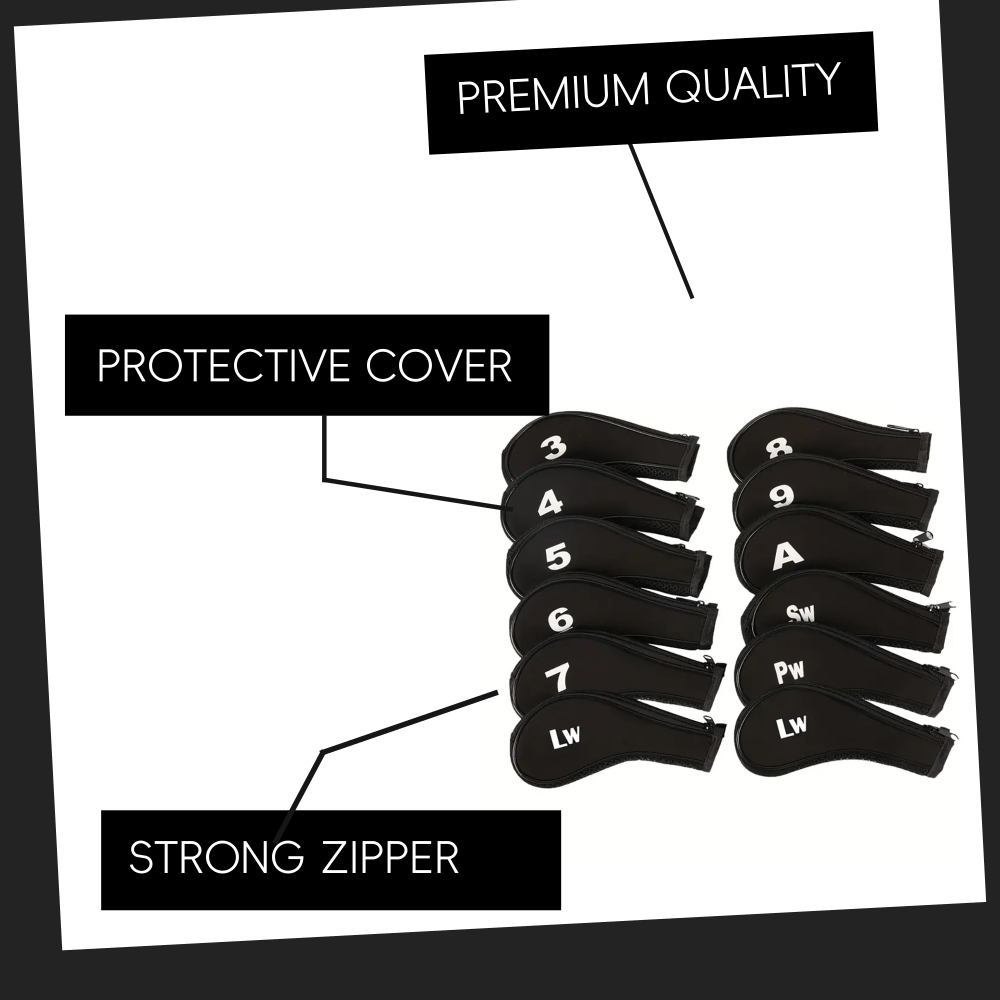  Golf Club Cover 12X Set Driver Head Cover Long Neck Design