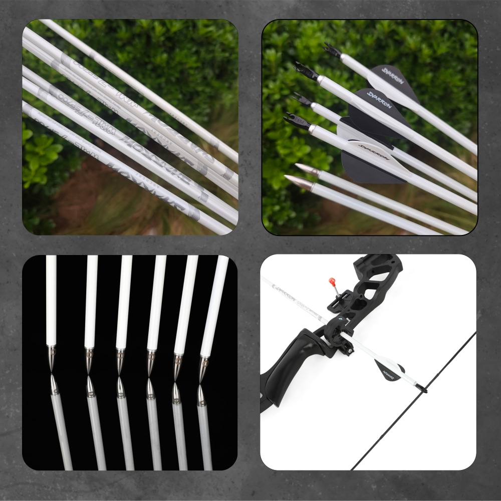 WML2 600 Spine 32inch Pure Carbon Arrows 2" Vanes Archery