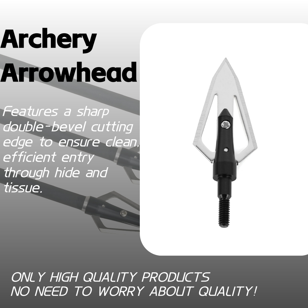 110 Grain Arrowheads (2-Blade) Screw-In Hunting Points Stainless Steel