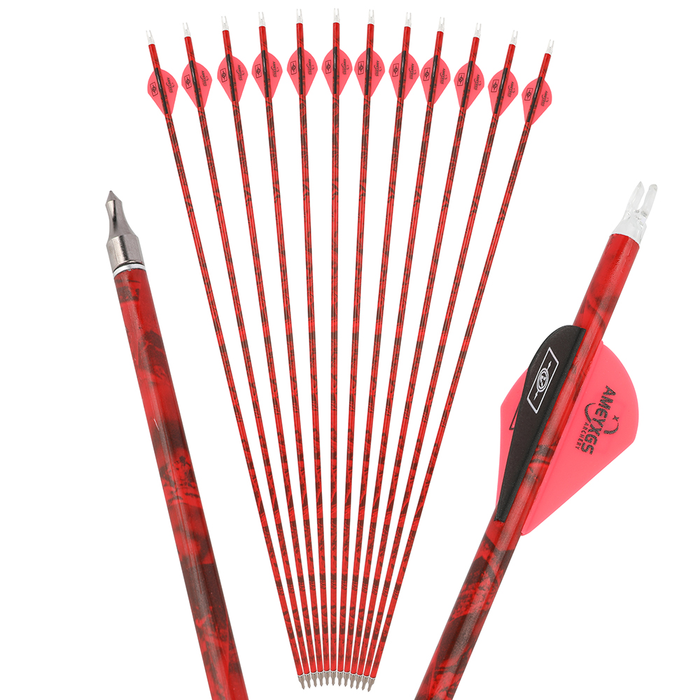 Archery Spine 500 Carbon Arrows 30 inch for Hunting Target Practice