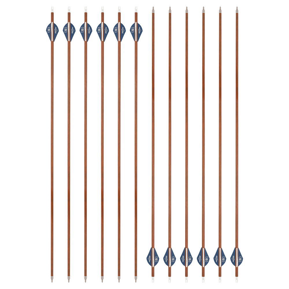 AME 30" Mixed Carbon Arrows 12pcs 100gr Deep/Light Wood