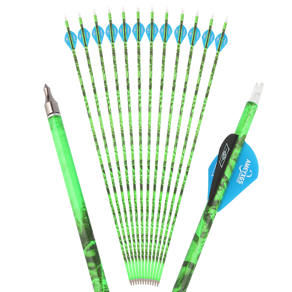 Archery Spine 500 Carbon Arrows 30 inch for Hunting Target Practice