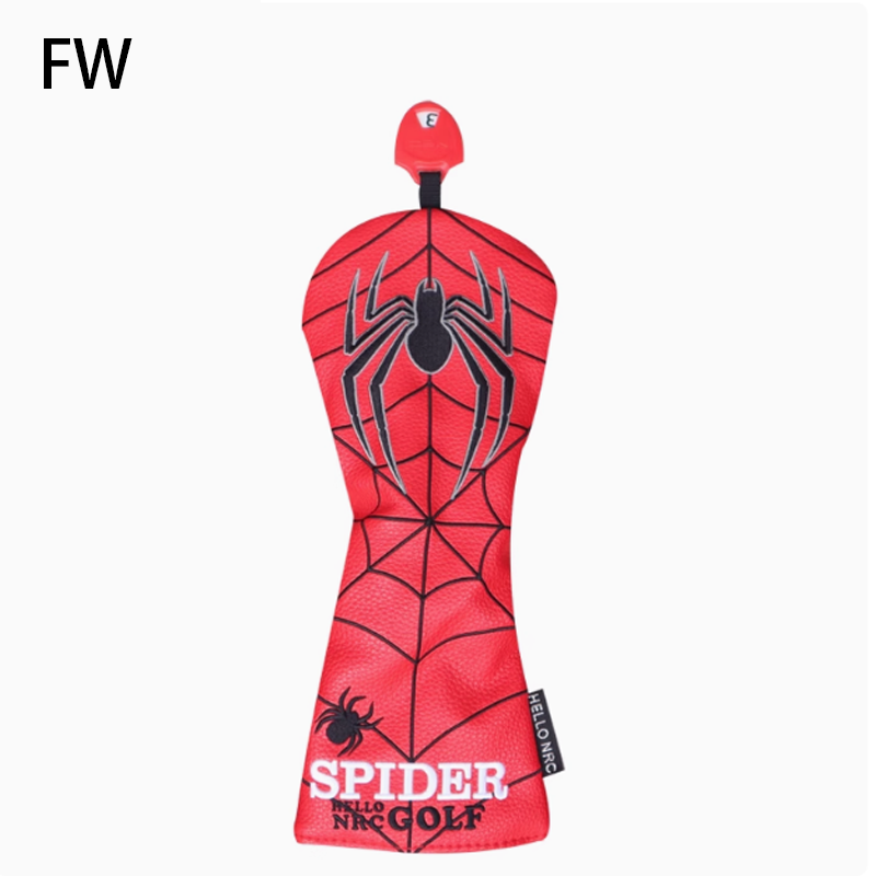 Spider Golf Headcover – PU Leather Waterproof Club Cover for Driver