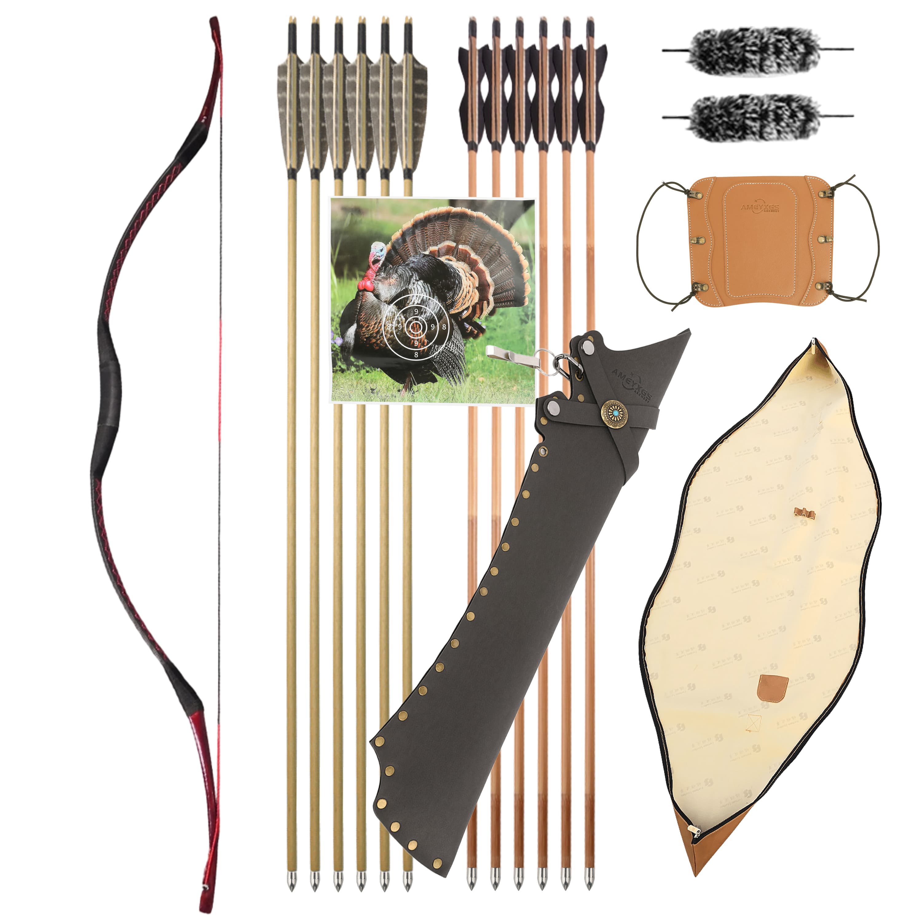 SHARROW Traditional Handcrafted Recurve Bow 20-50LBS Archery