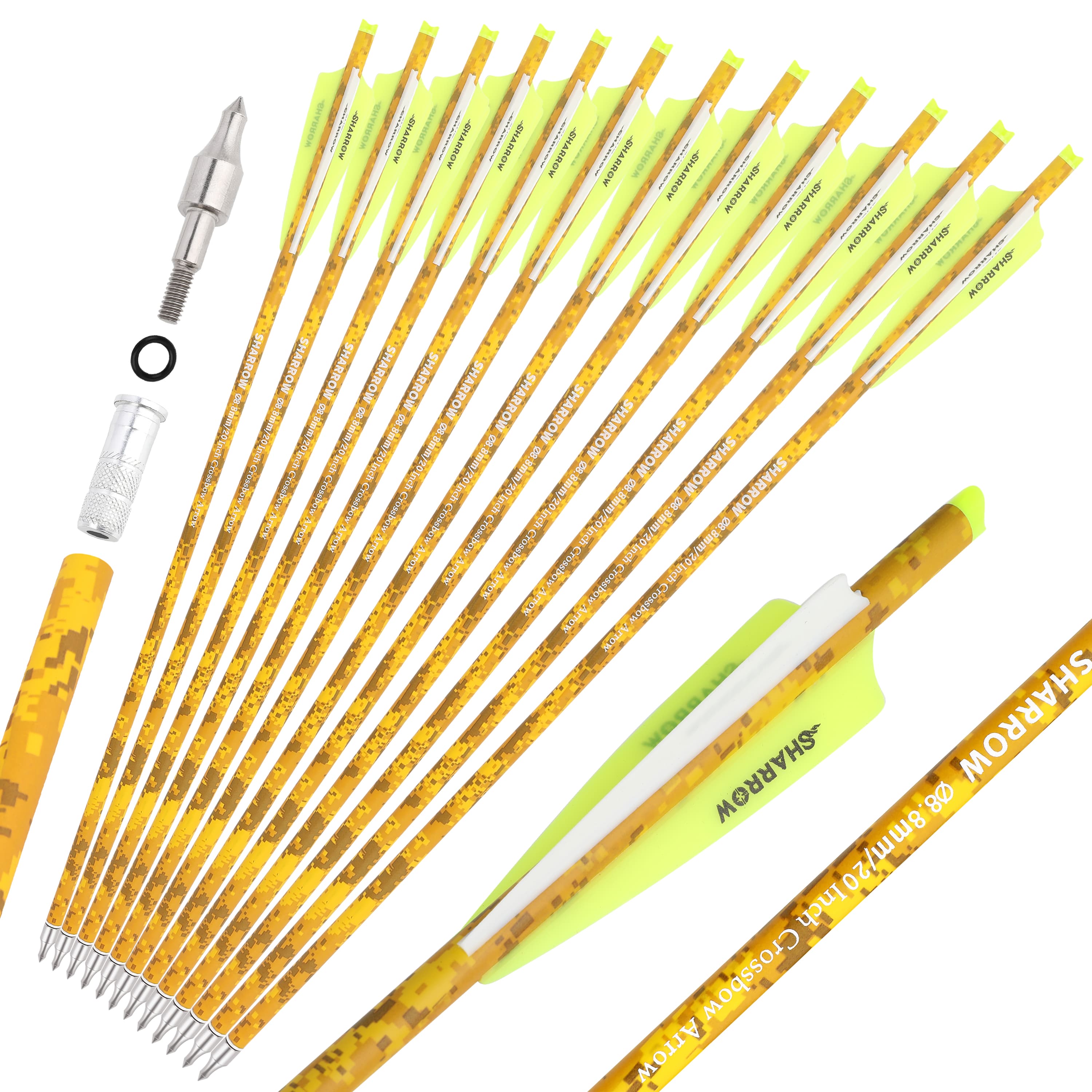 16/18” Crossbow Bolts Carbon Arrows Hunting Shooting Hunting 12x 