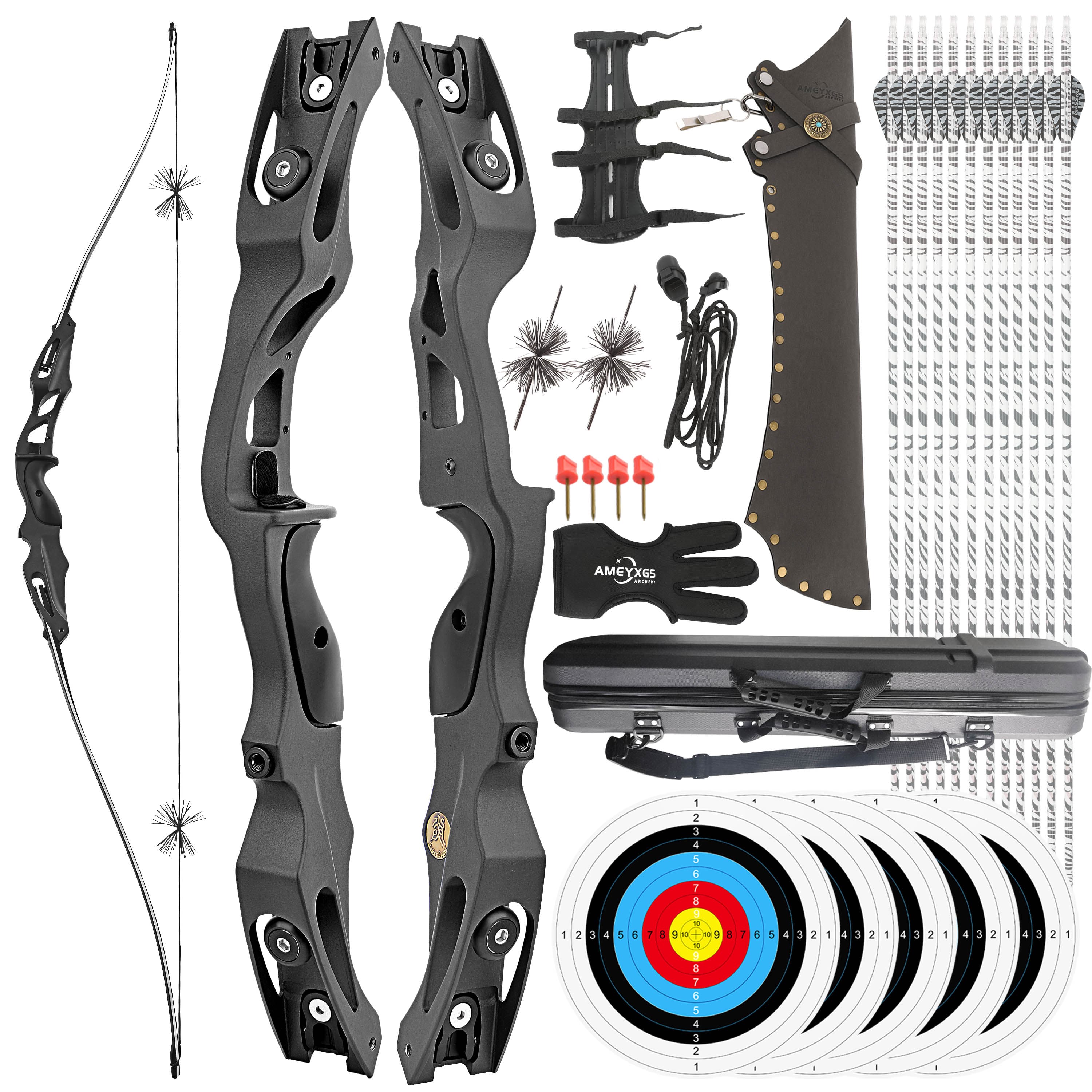 62" Recurve Bow 20-50lbs Adjustable with Full Training Accessories